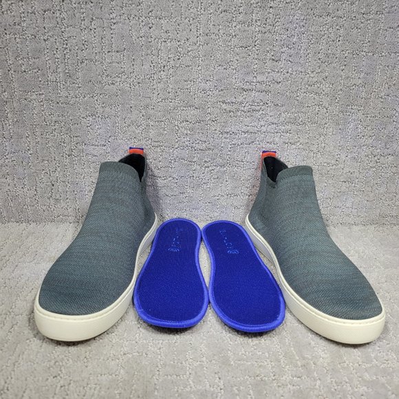 Rothy's The Chelsea Green Fog Melange Knit Pull On Ankle Boots US Size 7.5, 8, 9 - Picture 8 of 10